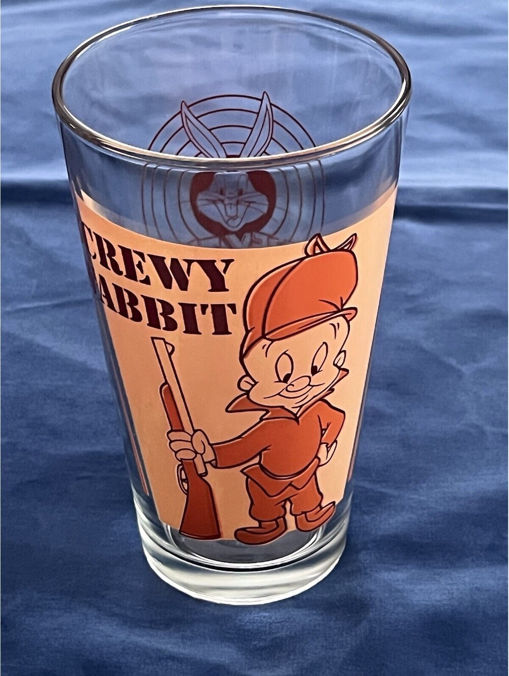1993 vintage Looney Tunes "Screwy Wabbit" Elmer Fudd collector glass Bugs Bunny